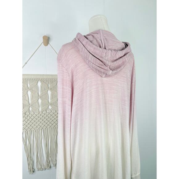 Torrid Plush Lace Inset Hoodie Pink Ombre Mauve Plus Size 3X Pullover - Picture 11 of 12